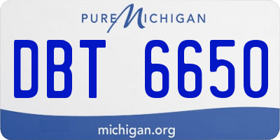 MI license plate DBT6650