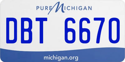 MI license plate DBT6670