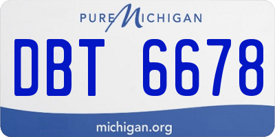 MI license plate DBT6678