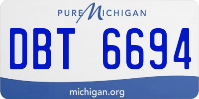 MI license plate DBT6694