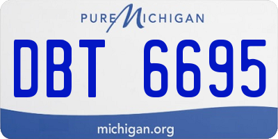 MI license plate DBT6695