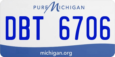 MI license plate DBT6706