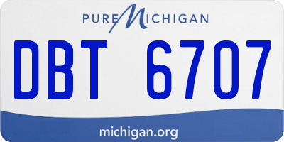 MI license plate DBT6707