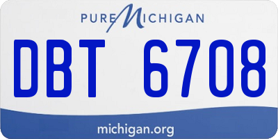 MI license plate DBT6708