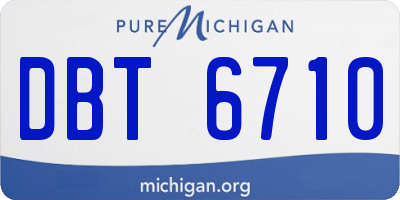 MI license plate DBT6710