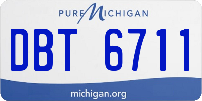 MI license plate DBT6711