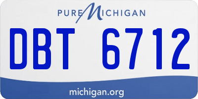 MI license plate DBT6712