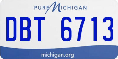 MI license plate DBT6713
