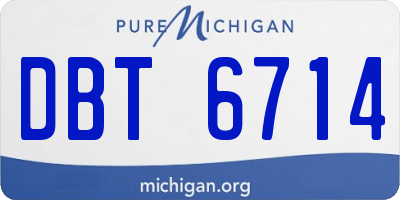 MI license plate DBT6714