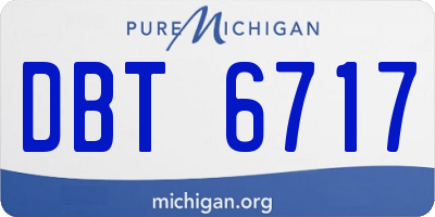 MI license plate DBT6717