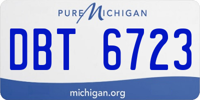 MI license plate DBT6723