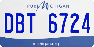MI license plate DBT6724