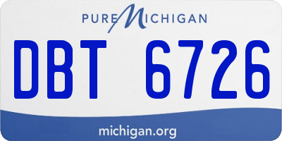 MI license plate DBT6726