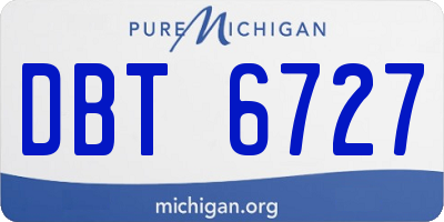 MI license plate DBT6727