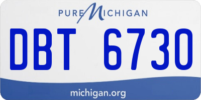 MI license plate DBT6730