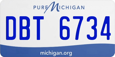 MI license plate DBT6734