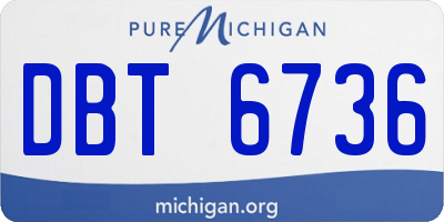 MI license plate DBT6736