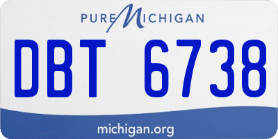 MI license plate DBT6738