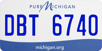 MI license plate DBT6740