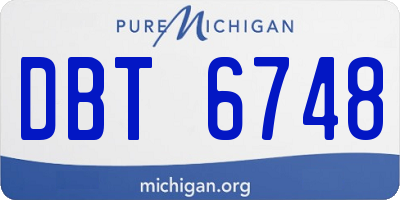 MI license plate DBT6748