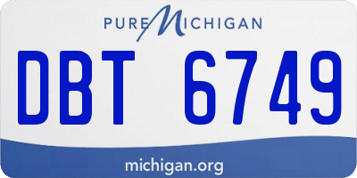 MI license plate DBT6749