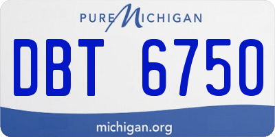 MI license plate DBT6750