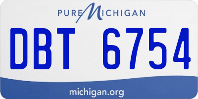 MI license plate DBT6754