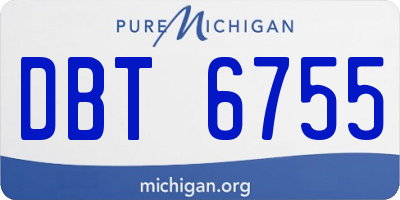 MI license plate DBT6755
