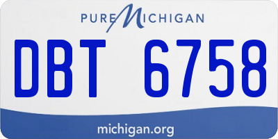 MI license plate DBT6758