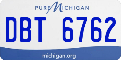 MI license plate DBT6762