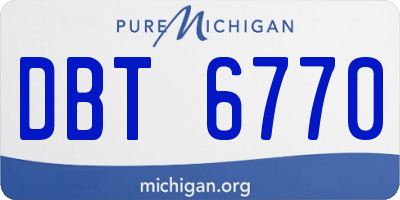 MI license plate DBT6770