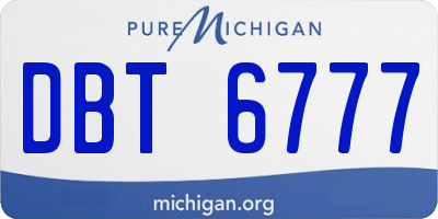 MI license plate DBT6777