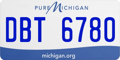 MI license plate DBT6780