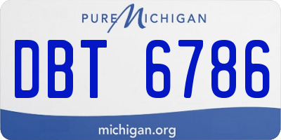 MI license plate DBT6786