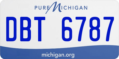 MI license plate DBT6787