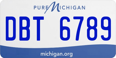 MI license plate DBT6789