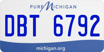 MI license plate DBT6792