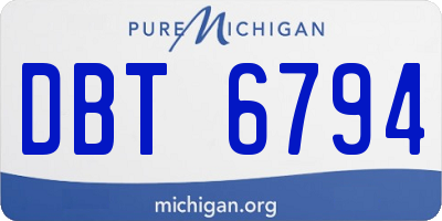 MI license plate DBT6794