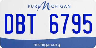 MI license plate DBT6795