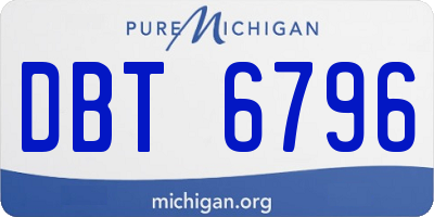 MI license plate DBT6796