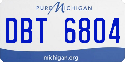 MI license plate DBT6804