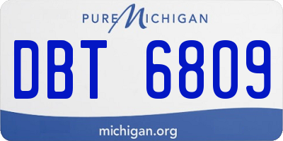 MI license plate DBT6809