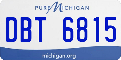 MI license plate DBT6815
