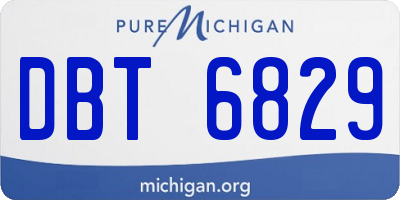 MI license plate DBT6829