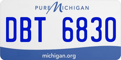 MI license plate DBT6830