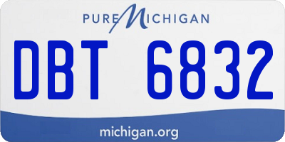 MI license plate DBT6832