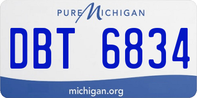 MI license plate DBT6834