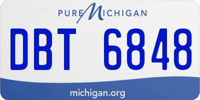 MI license plate DBT6848