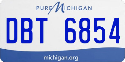MI license plate DBT6854