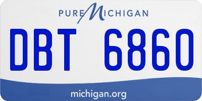 MI license plate DBT6860